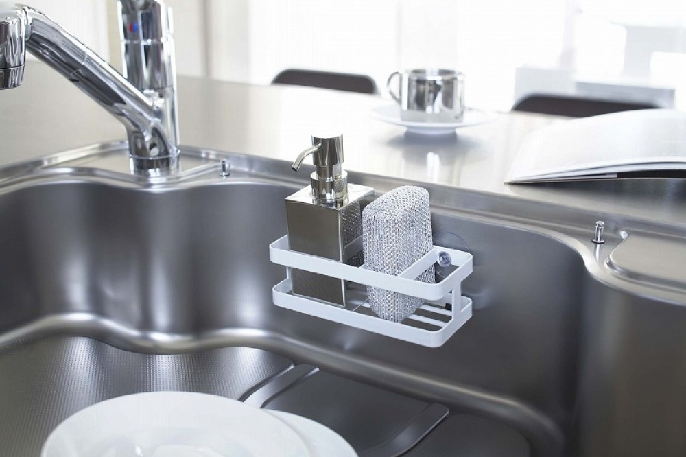 Dishwashing liquid & sponge holder, TOWER, 18 × 8 × H 6 cm, Yamazaki, White in the group Storage / Kitchen storage / Dish racks and sink accessories at SmartaSaker.se (40425)