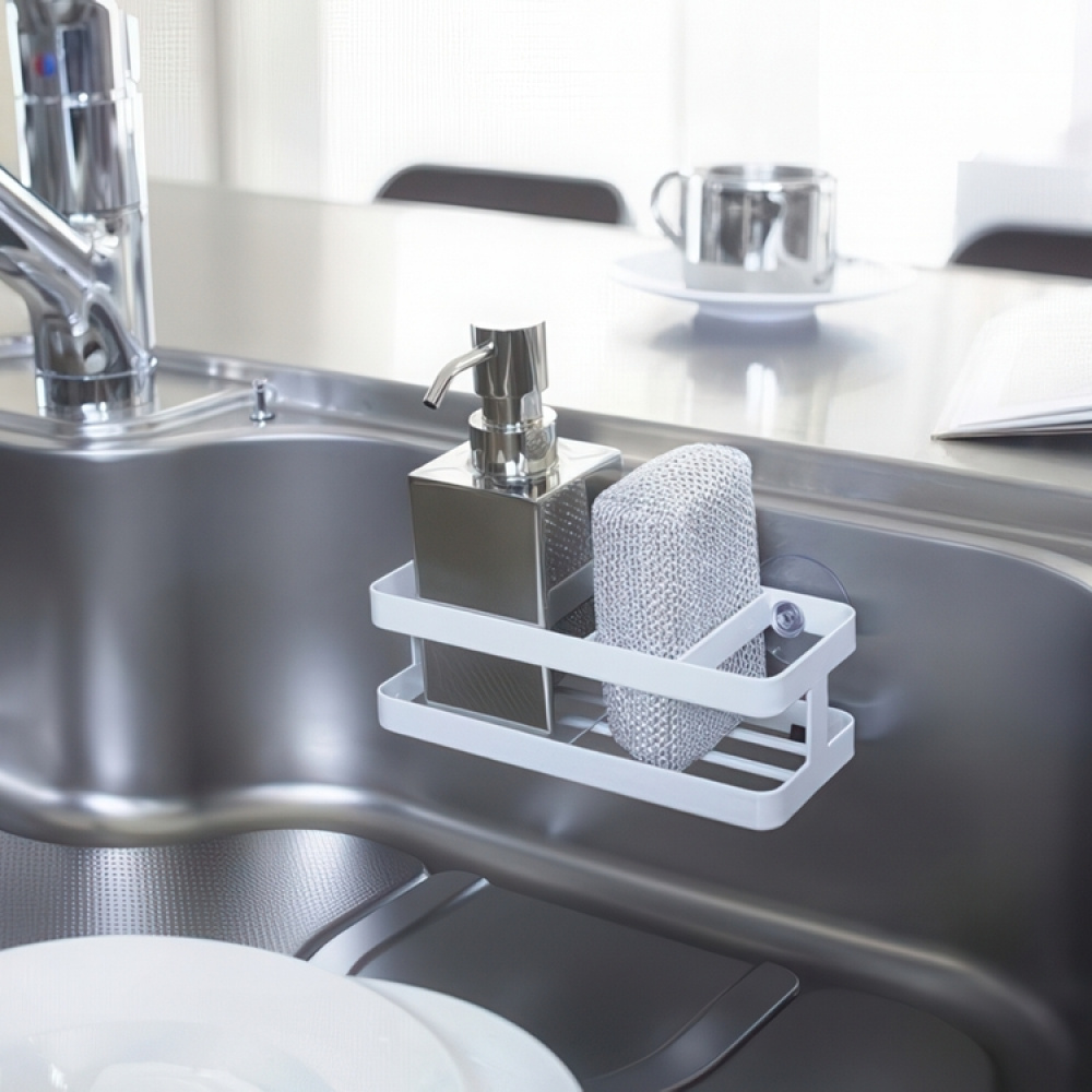 Dishwashing liquid & sponge holder, TOWER, 18 × 8 × H 6 cm, Yamazaki, White in the group Storage / Kitchen storage / Dish racks and sink accessories at SmartaSaker.se (40425)