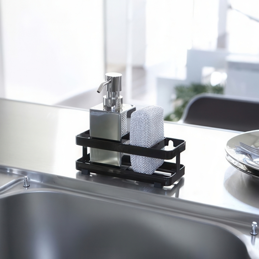 Dishwashing liquid & sponge holder, TOWER, Yamazaki, Black in the group Storage / Kitchen storage / Dish racks and sink accessories at SmartaSaker.se (40426)