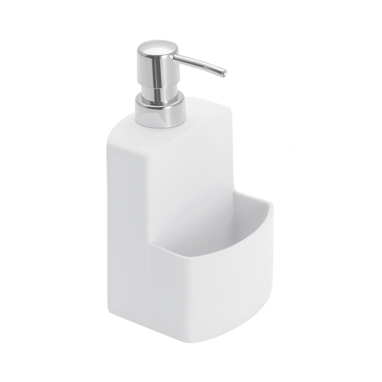 Dish-washing liquid pump with storage, FESTIVAL, 10 x 10 x H 18 cm, White in the group Storage / Bathroom storage at SmartaSaker.se (40427)