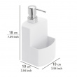 Dish-washing liquid pump with storage, FESTIVAL, 10 x 10 x H 18 cm, White Dish-washing liquid pump with storage, FESTIVAL, 10 x 10 x H 18 cm, White