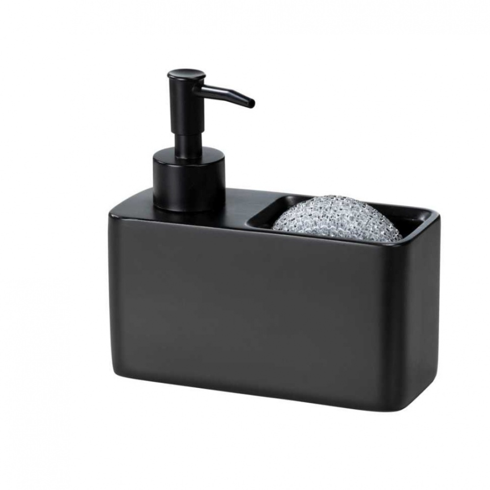 Dish-washing liquid pump with storage, RESA, 14,5 x 6 x H 14,3 cm, Black in the group Storage / Kitchen storage / Dish racks and sink accessories at SmartaSaker.se (40428)
