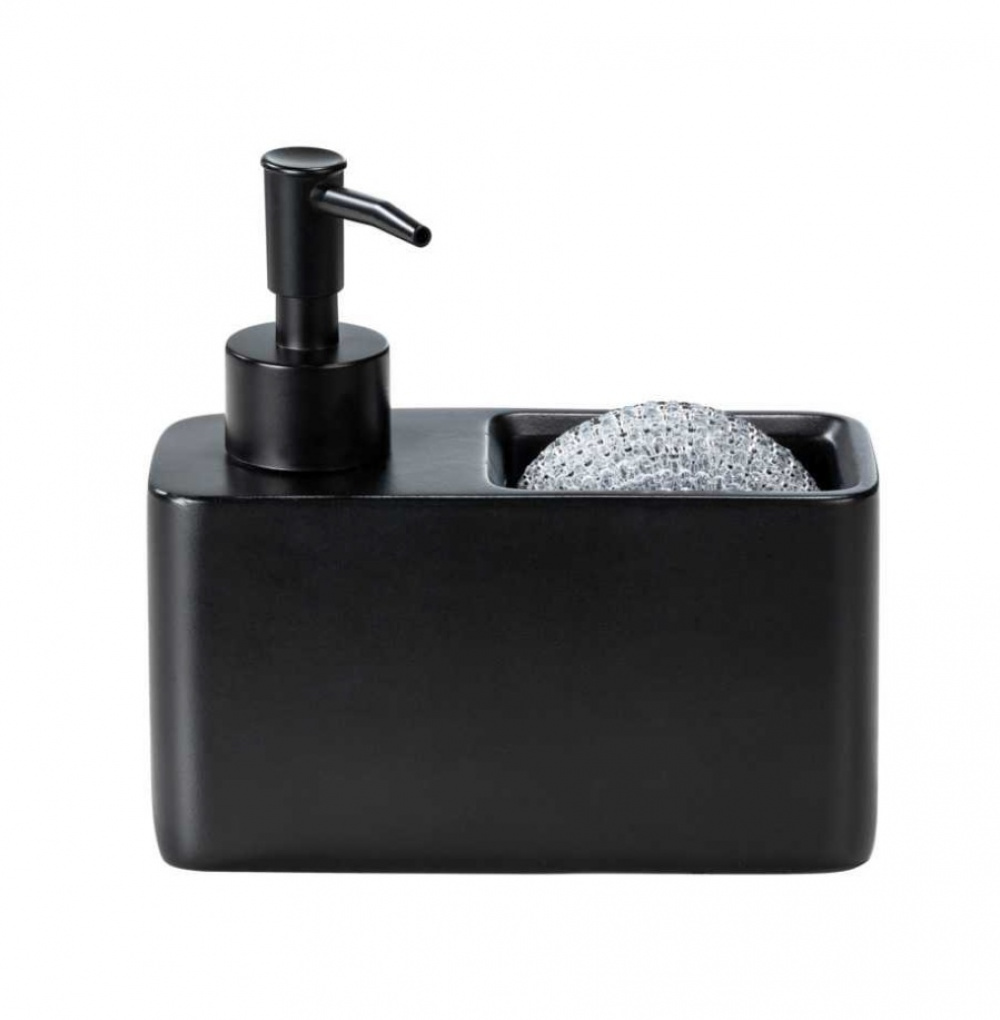 Dish-washing liquid pump with storage, RESA, 14,5 x 6 x H 14,3 cm, Black in the group Storage / Kitchen storage / Dish racks and sink accessories at SmartaSaker.se (40428)