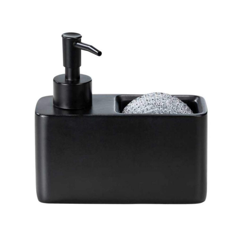 Dish-washing liquid pump with storage, RESA, 14,5 x 6 x H 14,3 cm, Black in the group Storage / Kitchen storage / Dish racks and sink accessories at SmartaSaker.se (40428)