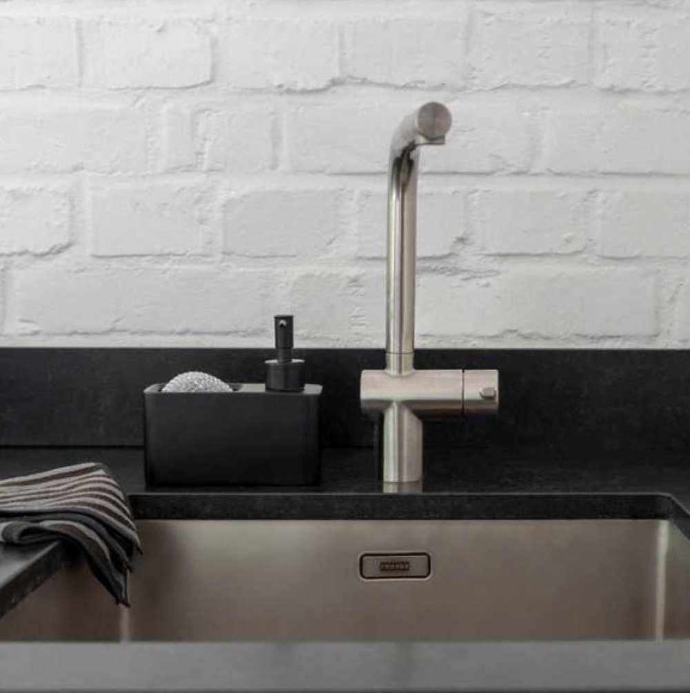 Dish-washing liquid pump with storage, RESA, 14,5 x 6 x H 14,3 cm, Black in the group Storage / Kitchen storage / Dish racks and sink accessories at SmartaSaker.se (40428)