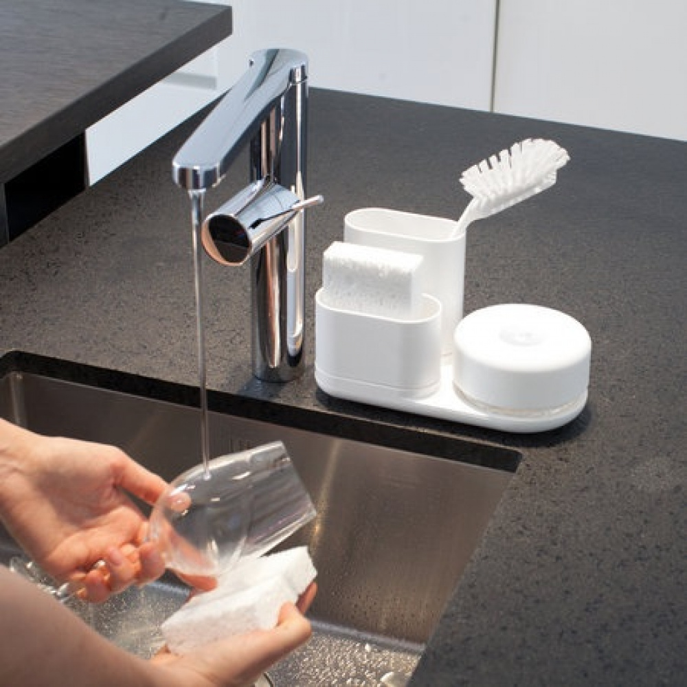 Dish-washing liquid pump with storage rack, BOSIGN DO-DISH CADDY, White in the group Storage / Kitchen storage / Dish racks and sink accessories at SmartaSaker.se (40429)