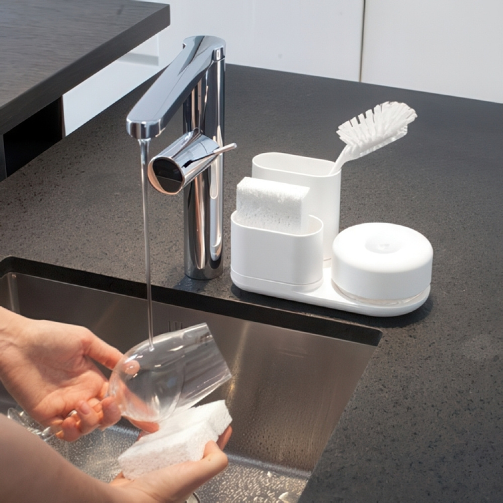 Dish-washing liquid pump with storage rack, BOSIGN DO-DISH CADDY, White in the group Storage / Kitchen storage / Dish racks and sink accessories at SmartaSaker.se (40429)