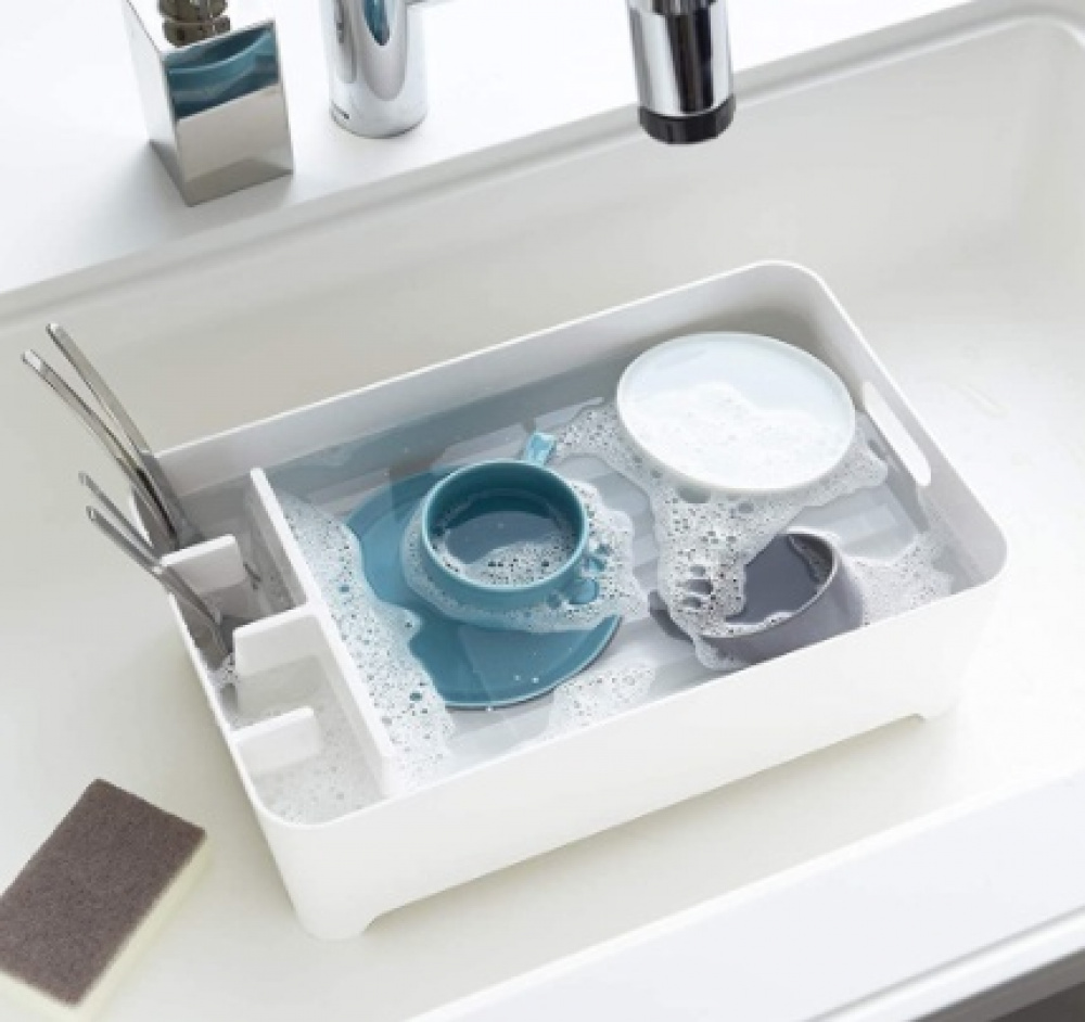 Dish Rack, TOWER COMPACT, 38 x 24 x H 13 cm, Yamazaki, White in the group Storage / Kitchen storage / Dish racks and sink accessories at SmartaSaker.se (40435)