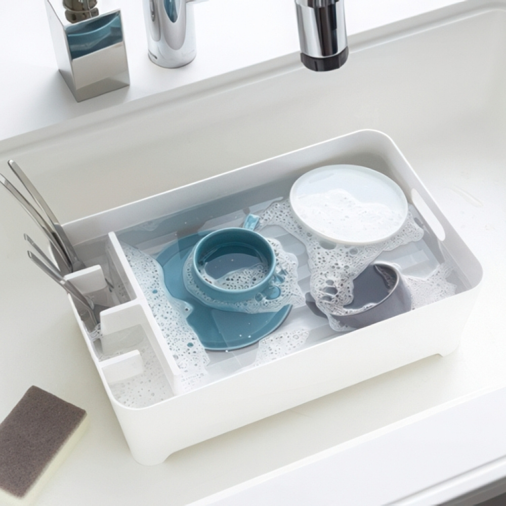 Dish Rack, TOWER COMPACT, 38 x 24 x H 13 cm, Yamazaki, White in the group Storage / Kitchen storage / Dish racks and sink accessories at SmartaSaker.se (40435)