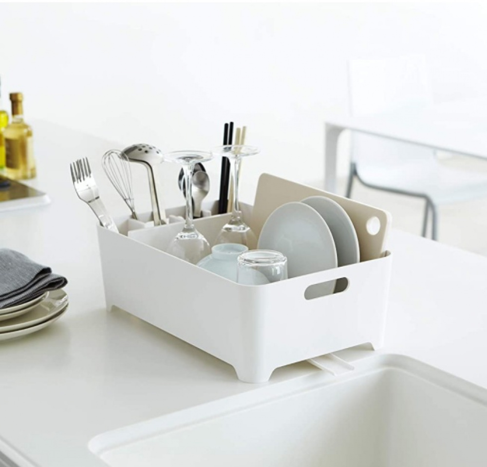 Dish Rack, TOWER COMPACT, 38 x 24 x H 13 cm, Yamazaki, White in the group Storage / Kitchen storage / Dish racks and sink accessories at SmartaSaker.se (40435)