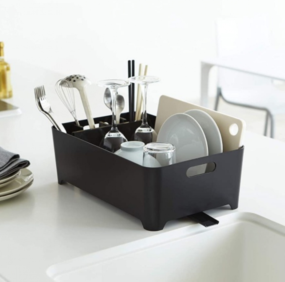 Dish Rack, TOWER COMPACT, 38 x 24 x H 13 cm, Yamazaki, Black in the group Storage / Kitchen storage / Dish racks and sink accessories at SmartaSaker.se (40436)