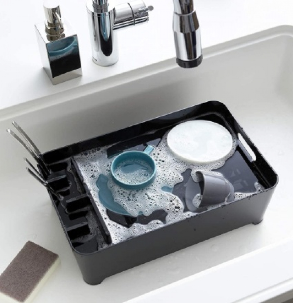 Dish Rack, TOWER COMPACT, 38 x 24 x H 13 cm, Yamazaki, Black in the group Storage / Kitchen storage / Dish racks and sink accessories at SmartaSaker.se (40436)
