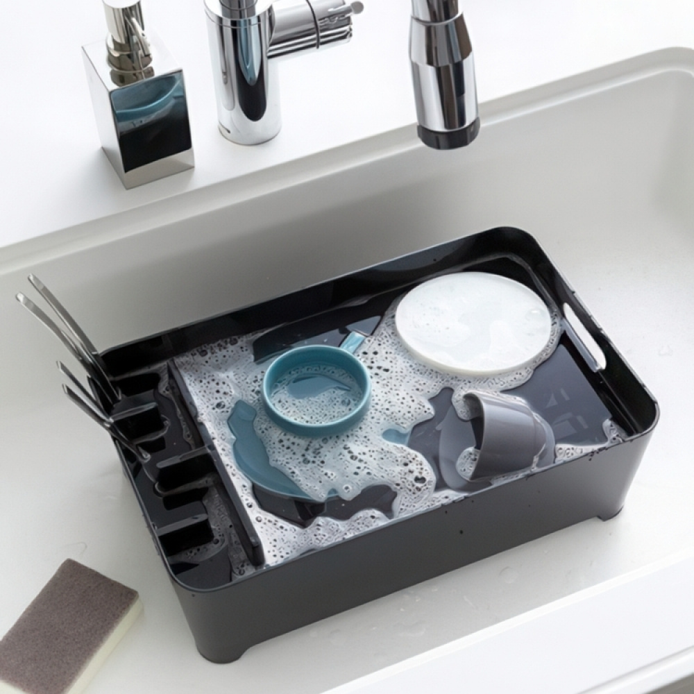 Dish Rack, TOWER COMPACT, 38 x 24 x H 13 cm, Yamazaki, Black in the group Storage / Kitchen storage / Dish racks and sink accessories at SmartaSaker.se (40436)