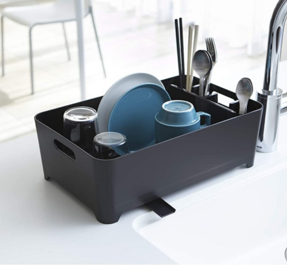 Dish Rack, TOWER COMPACT, 38 x 24 x H 13 cm, Yamazaki, Black in the group Storage / Kitchen storage / Dish racks and sink accessories at SmartaSaker.se (40436)