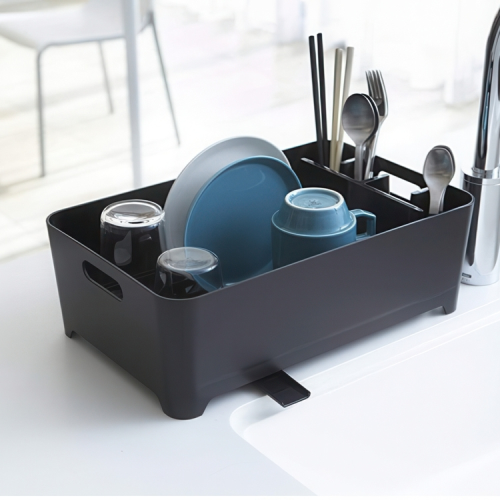 Dish Rack, TOWER COMPACT, 38 x 24 x H 13 cm, Yamazaki, Black in the group Storage / Kitchen storage / Dish racks and sink accessories at SmartaSaker.se (40436)