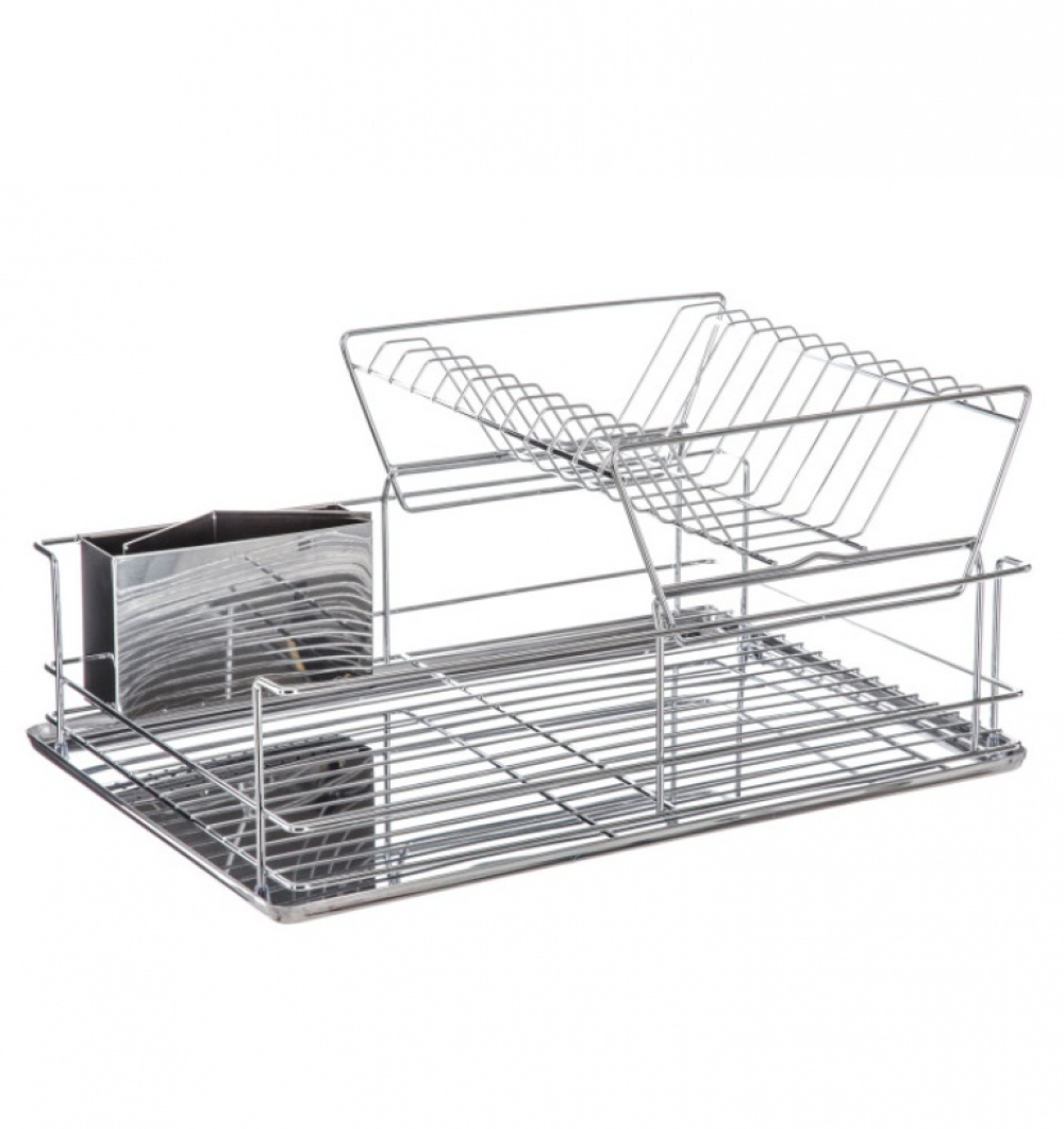 Dish Rack, in stainless steel, INOX, 47 x 33 x H 23 cm, Silver in the group Storage / Kitchen storage / Dish racks and sink accessories at SmartaSaker.se (40437)