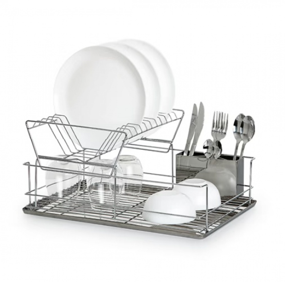 Dish Rack, in stainless steel, INOX, 47 x 33 x H 23 cm, Silver in the group Storage / Kitchen storage / Dish racks and sink accessories at SmartaSaker.se (40437)