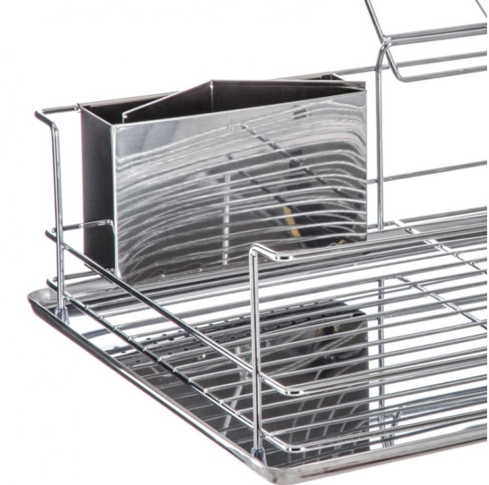 Dish Rack, in stainless steel, INOX, 47 x 33 x H 23 cm, Silver in the group Storage / Kitchen storage / Dish racks and sink accessories at SmartaSaker.se (40437)