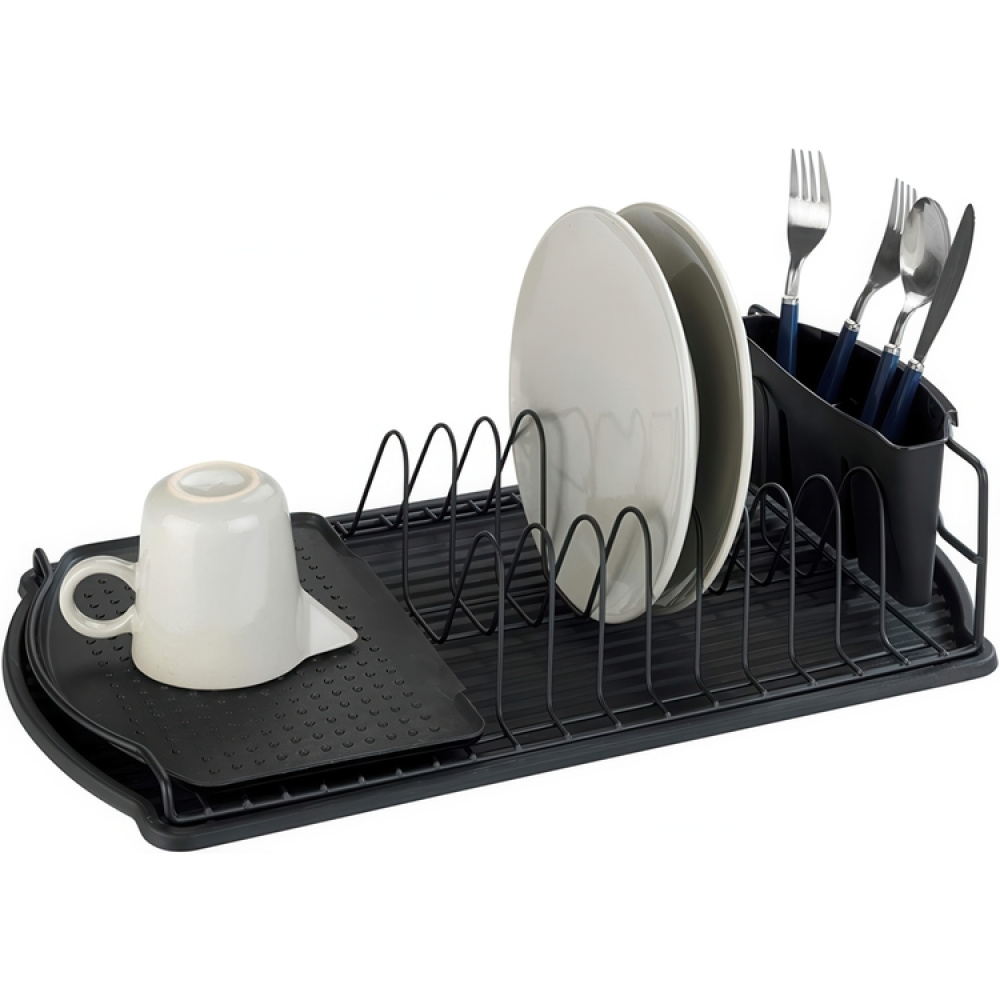 Dish Rack with cutlery basket, Extra Narrow, BASIC, 47,5 x 26,5 x H11 cm, Black in the group Storage / Kitchen storage / Dish racks and sink accessories at SmartaSaker.se (40440)