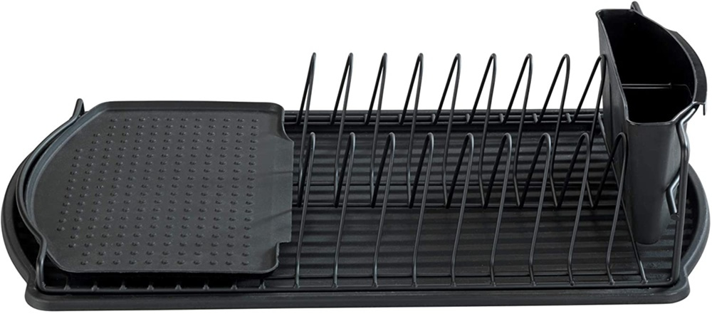 Dish Rack with cutlery basket, Extra Narrow, BASIC, 47,5 x 26,5 x H11 cm, Black in the group Storage / Kitchen storage / Dish racks and sink accessories at SmartaSaker.se (40440)