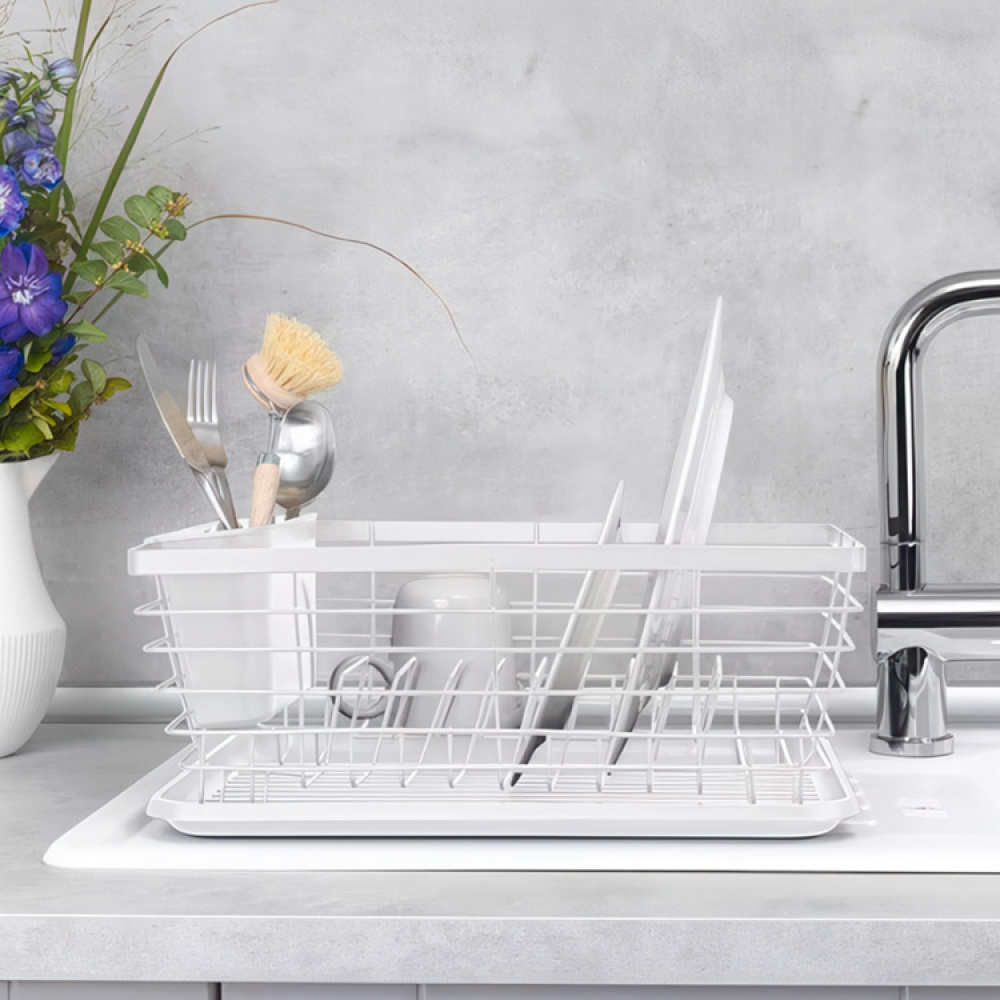 Dish Rack with cutlery basket, Metal, DRIP RACK, 36 x 30 x H 15 cm in the group Storage / Kitchen storage / Dish racks and sink accessories at SmartaSaker.se (40442)