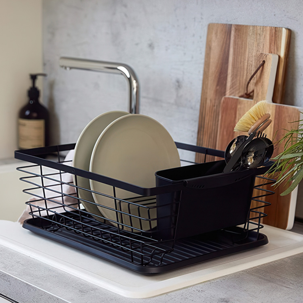 Dish Rack with cutlery basket, Metal, DRIP RACK, 36 x 30 x H 15 cm in the group Storage / Kitchen storage / Dish racks and sink accessories at SmartaSaker.se (40442)