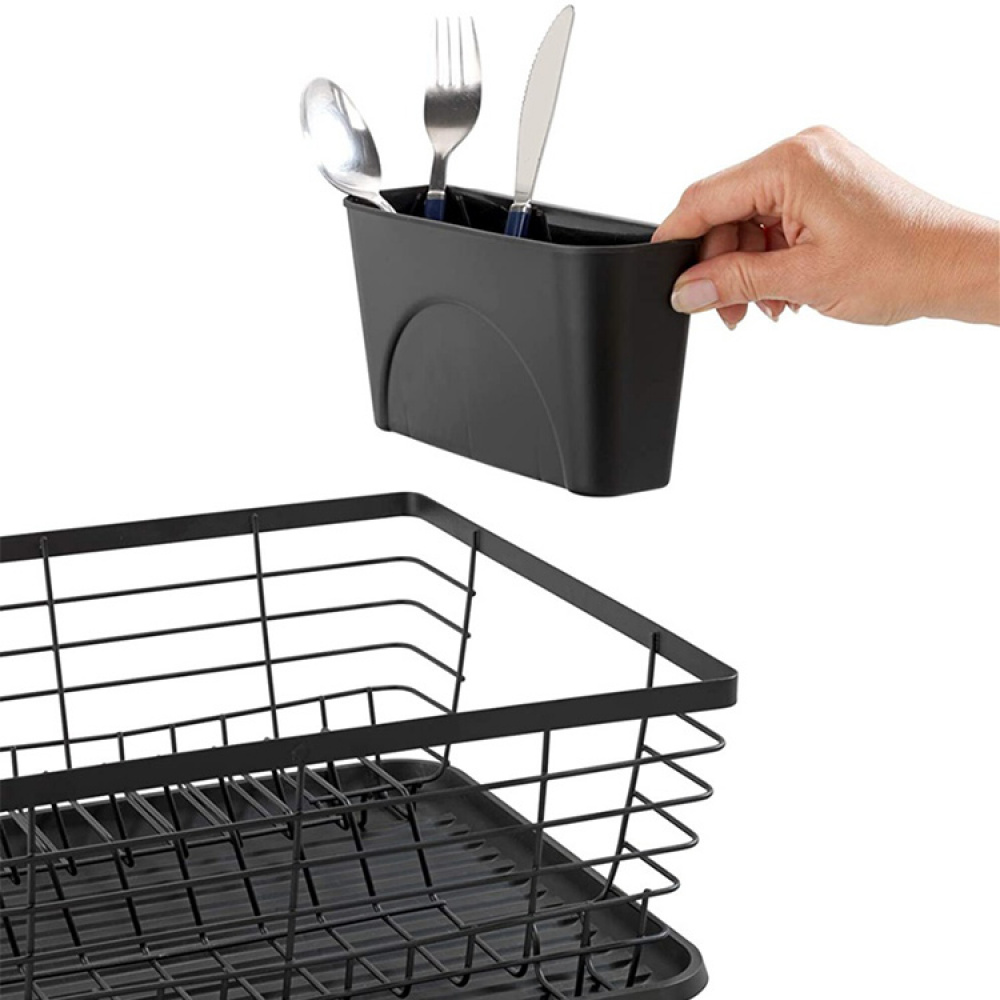 Dish Rack with cutlery basket, Metal, DRIP RACK, 36 x 30 x H 15 cm in the group Storage / Kitchen storage / Dish racks and sink accessories at SmartaSaker.se (40442)