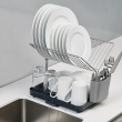 Dish drainer with utensil pot, Y-RACK, 36 x 31 x 29 cm, Joseph Joseph, Grey / Silver