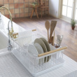 Dish Rack with tray, TOSCA DISH DRAINER, 47 x 33,5 x H 20cm, Yamazaki, White Dish Rack with tray, TOSCA DISH DRAINER, 47 x 33,5 x H 20cm, Yamazaki, White