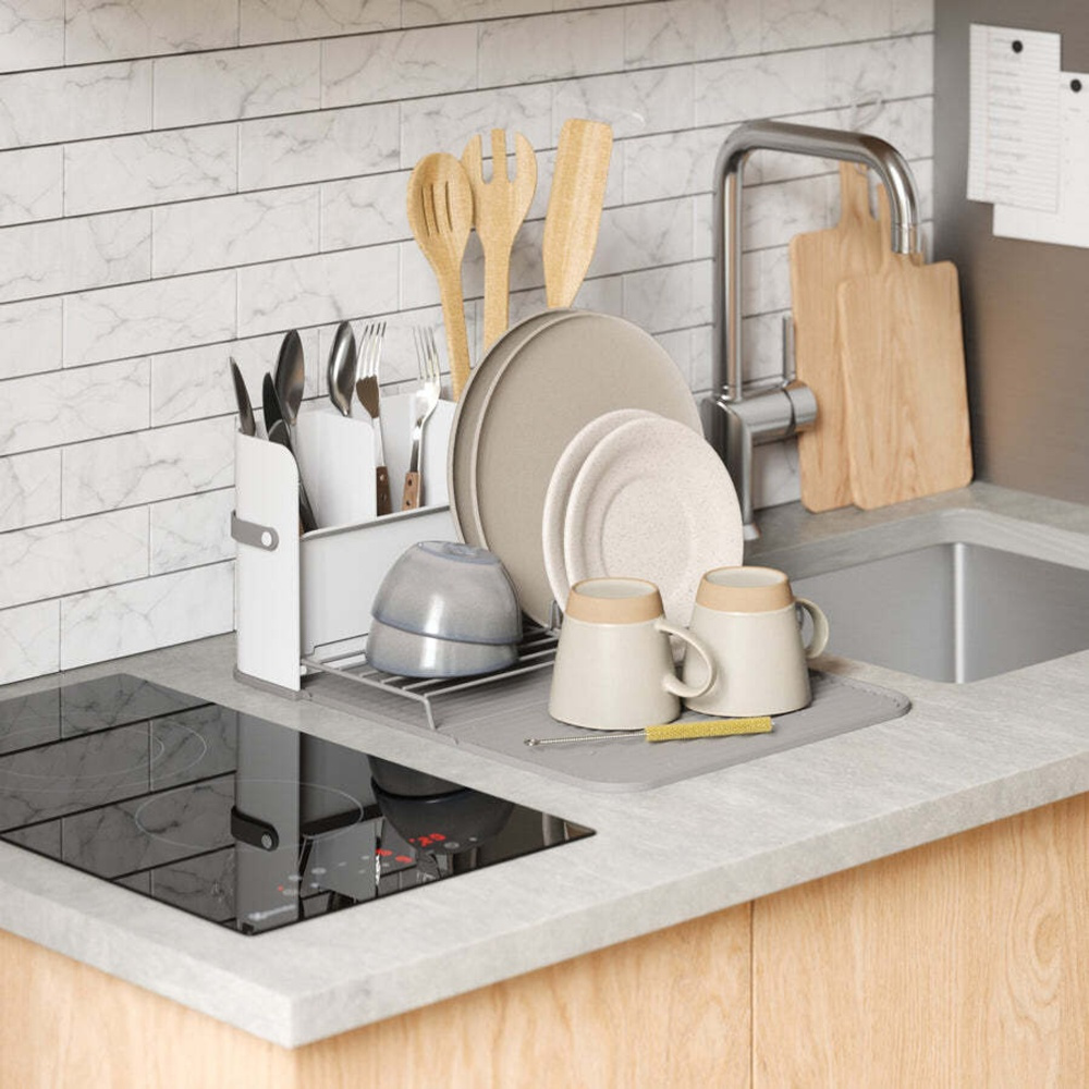Dish Rack, Space Saving, SLING DISH RACK, Umbra, Grey / White in the group Storage / Kitchen storage / Dish racks and sink accessories at SmartaSaker.se (40446)