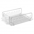 Dish rack with drip tray, FORMA DISH DRAINER, 34 x 43 x H13 cm, Stainless steel / clear Dish rack with drip tray, FORMA DISH DRAINER, 34 x 43 x H13 cm, Stainless steel / clear