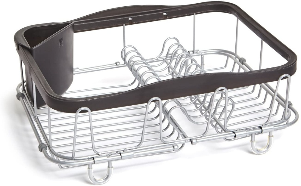 Dish Rack with extendable rails, SINKIN, MULTI-USE, 36,5 x 29 x H14 cm, Umbra, Black / silver in the group Storage / Kitchen storage / Dish racks and sink accessories at SmartaSaker.se (40452)