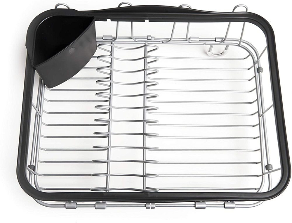Dish Rack with extendable rails, SINKIN, MULTI-USE, 36,5 x 29 x H14 cm, Umbra, Black / silver in the group Storage / Kitchen storage / Dish racks and sink accessories at SmartaSaker.se (40452)