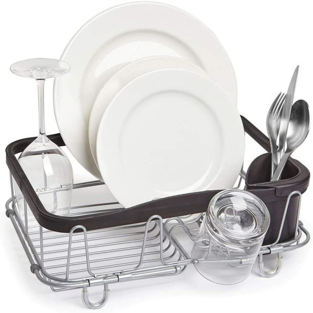 Dish Rack with extendable rails, SINKIN, MULTI-USE, 36,5 x 29 x H14 cm, Umbra, Black / silver in the group Storage / Kitchen storage at SmartaSaker.se (40452)