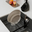Dish Rack with extendable rails, SINKIN, MULTI-USE, 36,5 x 29 x H14 cm, Umbra, Black / silver Dish Rack with extendable rails, SINKIN, MULTI-USE, 36,5 x 29 x H14 cm, Umbra, Black / silver