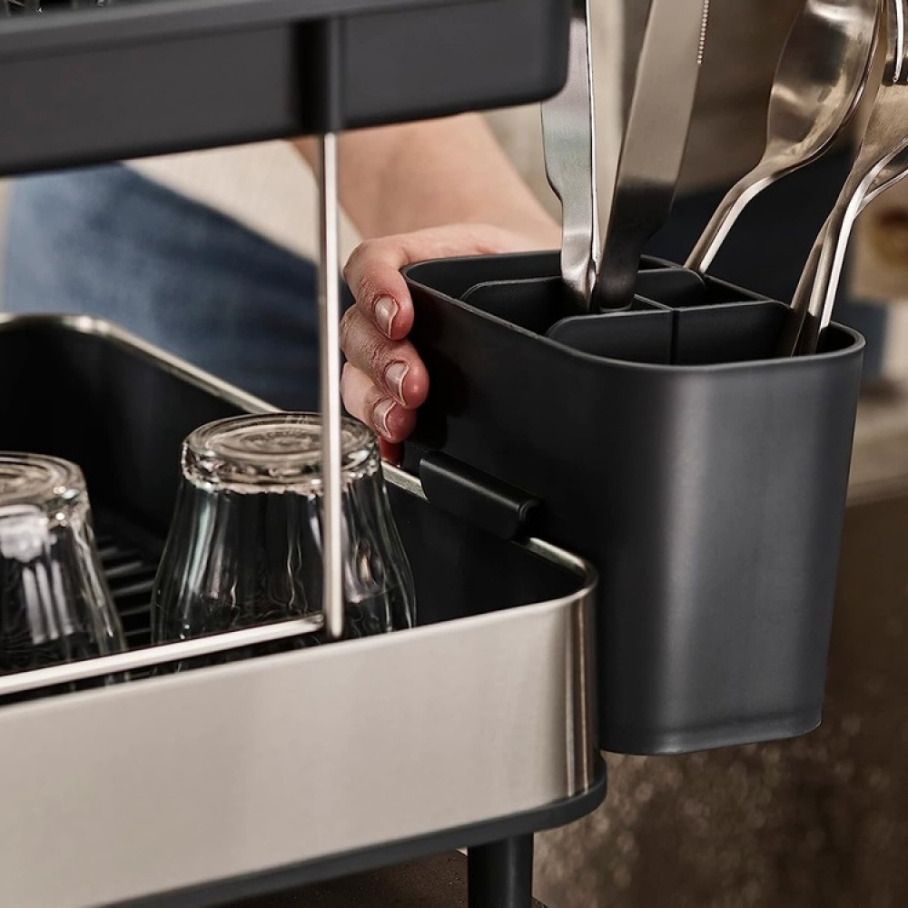 Dish Rack, EXCEL STEEL 2-TIER, 46,5 x 31,5 x H 32 cm, Joseph Joseph, Silver / Grey in the group Storage / Kitchen storage / Dish racks and sink accessories at SmartaSaker.se (40454)