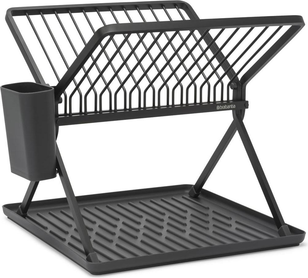 Dish Rack, BRABANTIA COMPACT FOLDABLE DISH RACK, 33 x 37 x H 31,5 cm, Dark Grey in the group Storage / Kitchen storage / Dish racks and sink accessories at SmartaSaker.se (40455)