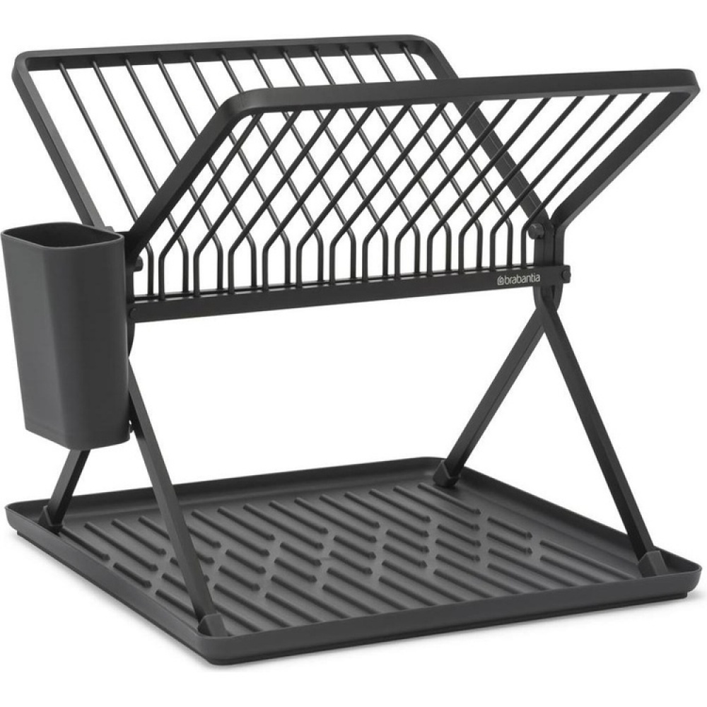 Dish Rack, BRABANTIA COMPACT FOLDABLE DISH RACK, 33 x 37 x H 31,5 cm, Dark Grey in the group Storage / Kitchen storage / Dish racks and sink accessories at SmartaSaker.se (40455)