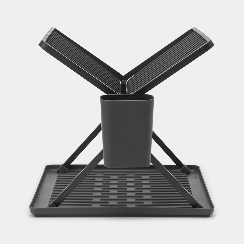 Dish Rack, BRABANTIA COMPACT FOLDABLE DISH RACK, 33 x 37 x H 31,5 cm, Dark Grey in the group Storage / Kitchen storage / Dish racks and sink accessories at SmartaSaker.se (40455)