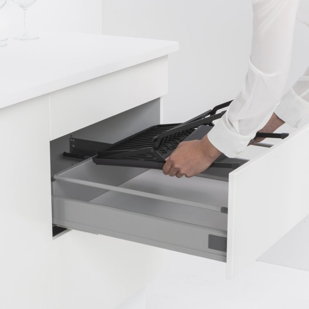 Dish Rack, BRABANTIA COMPACT FOLDABLE DISH RACK, 33 x 37 x H 31,5 cm, Dark Grey in the group Storage / Kitchen storage / Dish racks and sink accessories at SmartaSaker.se (40455)