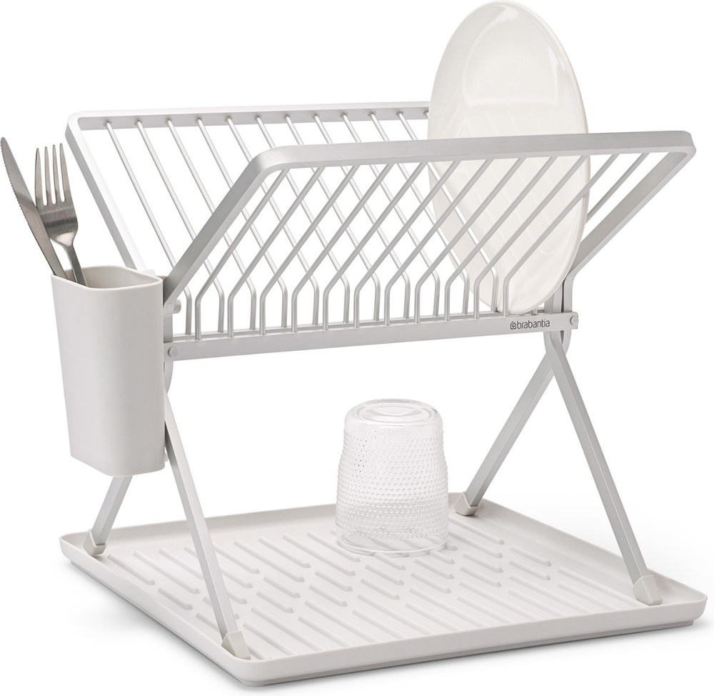 Dish Rack, BRABANTIA COMPACT FOLDABLE DISH RACK, 33 x 37 x H 31,5 cm, Light Grey in the group Storage / Kitchen storage / Dish racks and sink accessories at SmartaSaker.se (40456)