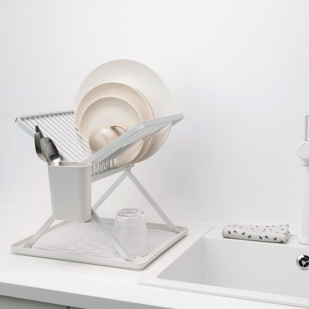Dish Rack, BRABANTIA COMPACT FOLDABLE DISH RACK, 33 x 37 x H 31,5 cm, Light Grey in the group Storage at SmartaSaker.se (40456)