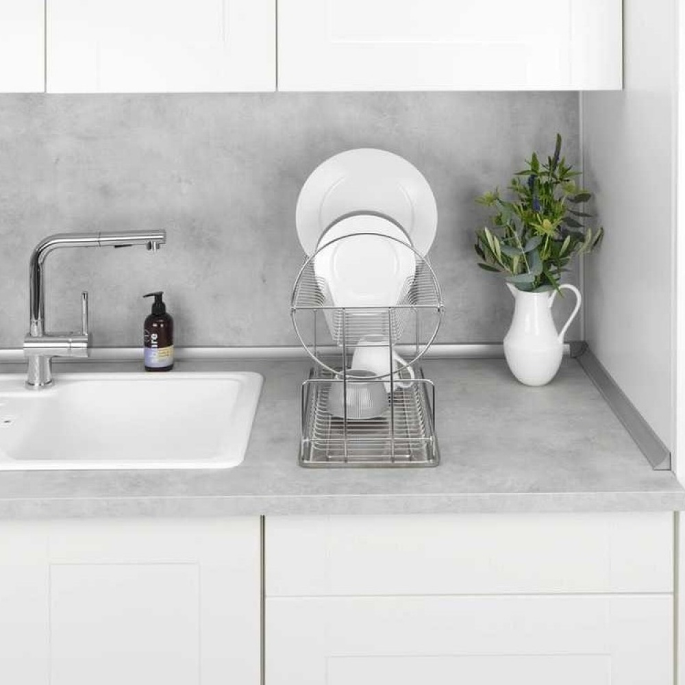 Dish Rack, 2 levels, cutlery basket, EXCLUSIVE DUO, 45 x 23 x H36 cm, stainless steel in the group Storage / Kitchen storage / Dish racks and sink accessories at SmartaSaker.se (40462)