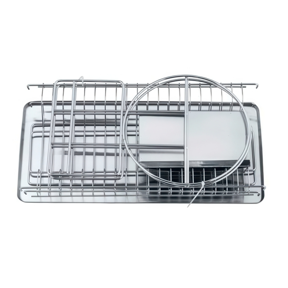 Dish Rack, 2 levels, cutlery basket, EXCLUSIVE DUO, 45 x 23 x H36 cm, stainless steel in the group Storage / Kitchen storage / Dish racks and sink accessories at SmartaSaker.se (40462)
