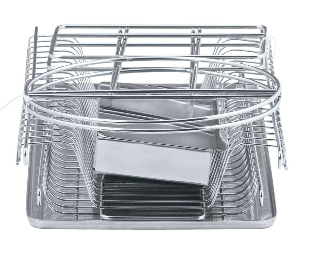 Dish Rack, 2 levels, cutlery basket, EXCLUSIVE DUO, 45 x 23 x H36 cm, stainless steel in the group Storage / Kitchen storage / Dish racks and sink accessories at SmartaSaker.se (40462)