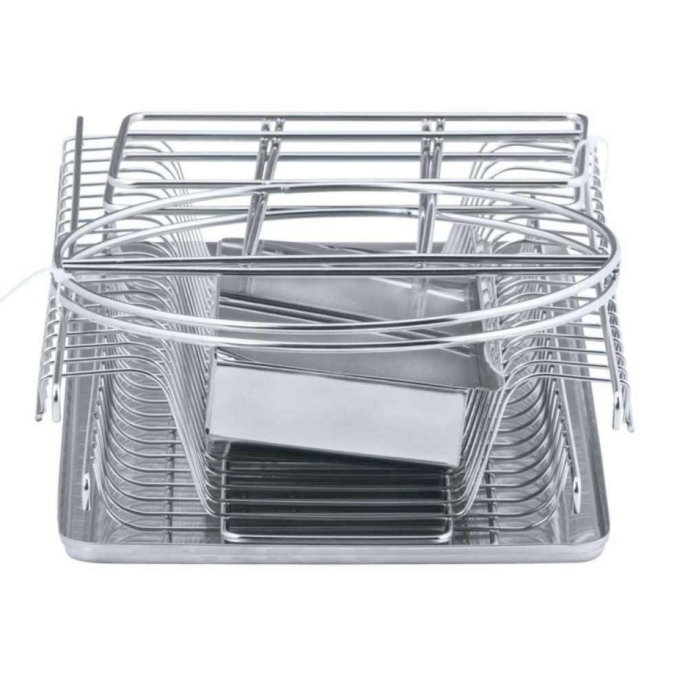 Dish Rack, 2 levels, cutlery basket, EXCLUSIVE DUO, 45 x 23 x H36 cm, stainless steel in the group Storage / Kitchen storage / Dish racks and sink accessories at SmartaSaker.se (40462)
