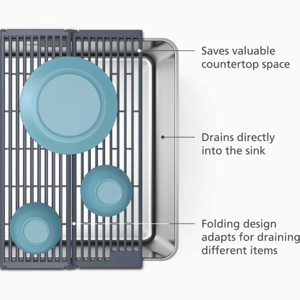 Draining Mat, PLATFORM SINK DRAINER, Joseph Joseph, Grey in the group Storage / Kitchen storage / Dish racks and sink accessories at SmartaSaker.se (40469)