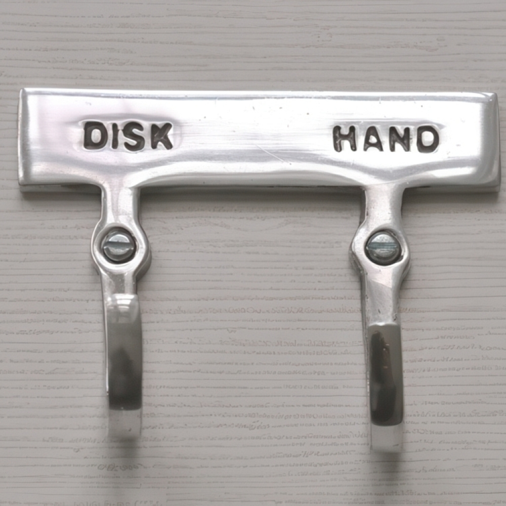 Double hook with sign, DISK & HAND, Exmez, Sand-cast aluminum in the group Storage / Magnets and adhesives / Signs and labels at SmartaSaker.se (40479)