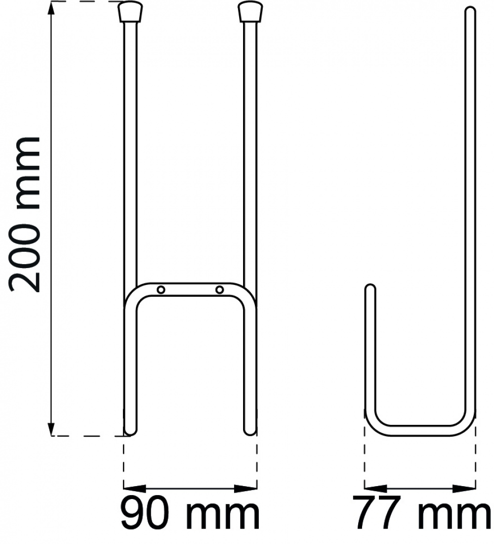 Utility hook, bent, HABO BOOTHOLDER, Steel / Red in the group Storage / Storage room and garage / Utensil holders at SmartaSaker.se (40484)