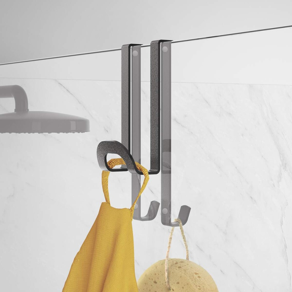 Double hook for shower walls, 8 mm, ORIGIN LAVA, Black in the group Storage / Bathroom storage at SmartaSaker.se (40489)